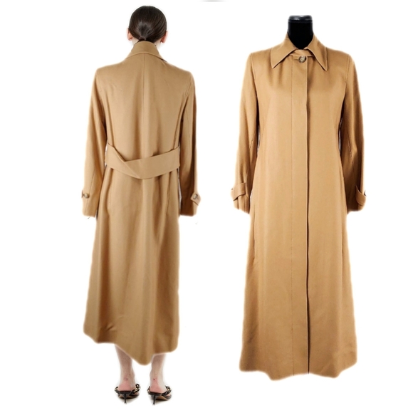 Harve Bernard Jackets & Blazers - Herve Bernard by Bernard Holtzman Camel Wool Blend Trench Coat